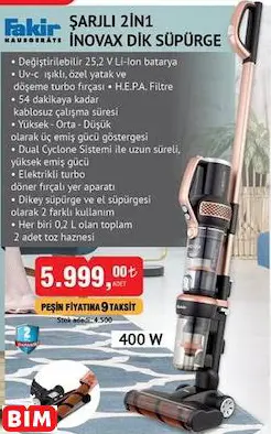 ŞARJLI 2İN1 INOVAX DİK SÜPÜRGE